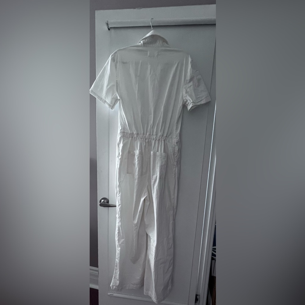 KOTN White Short-Sleeve Button Front Jumpsuit - Picture 2 of 3